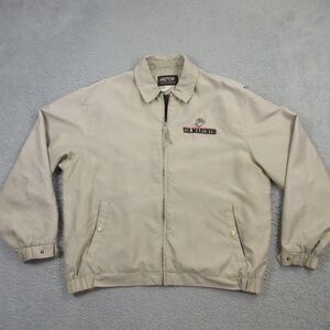 Vintage US Marines Bomber Jacket‎ 50" inch Chest Hilton Windbreaker Navy Veteran